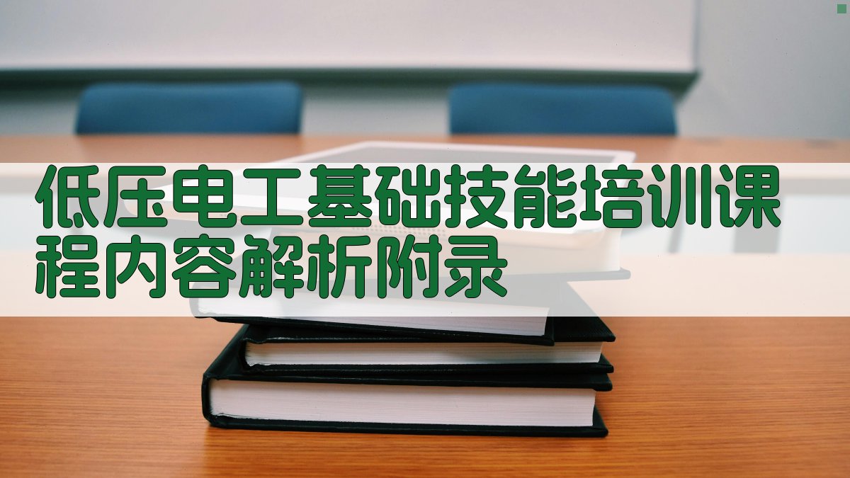 低压电工基础技能培训课程内容解析 · 附录 图3