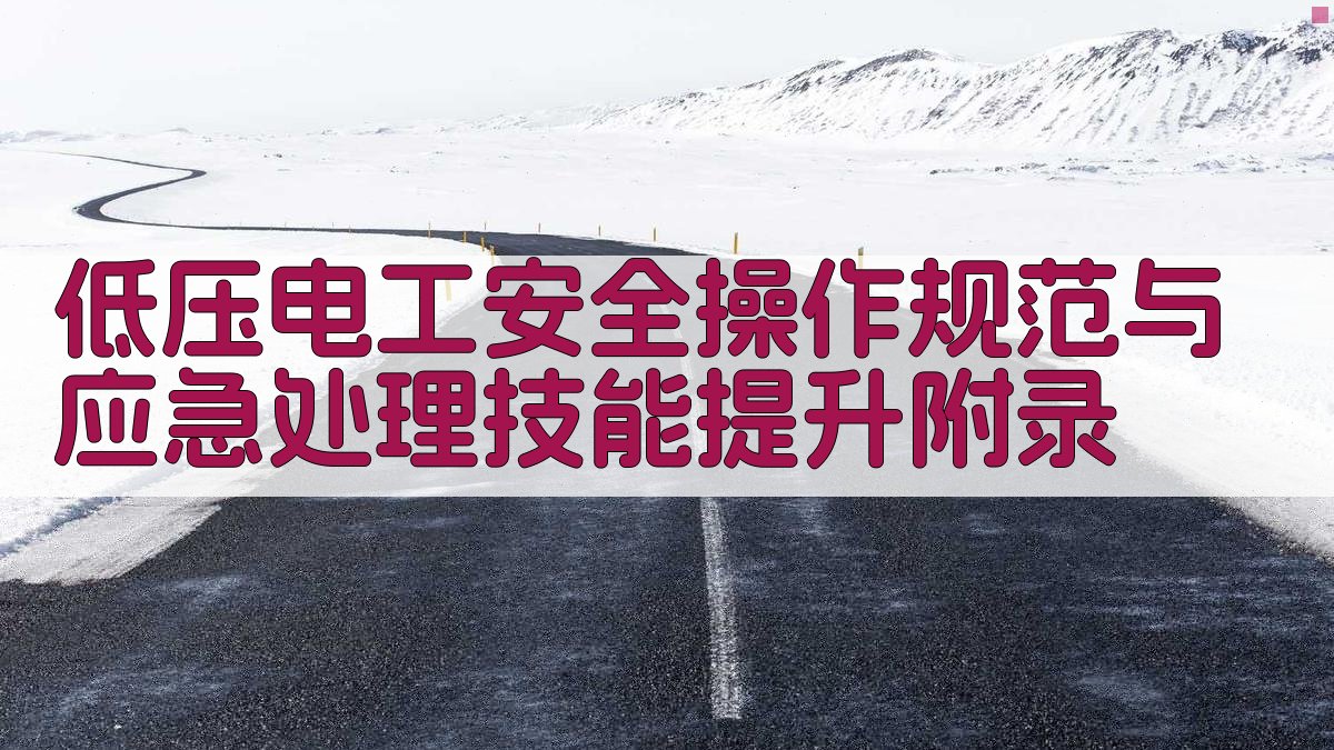 低压电工安全操作规范与应急处理技能提升 · 附录 图3