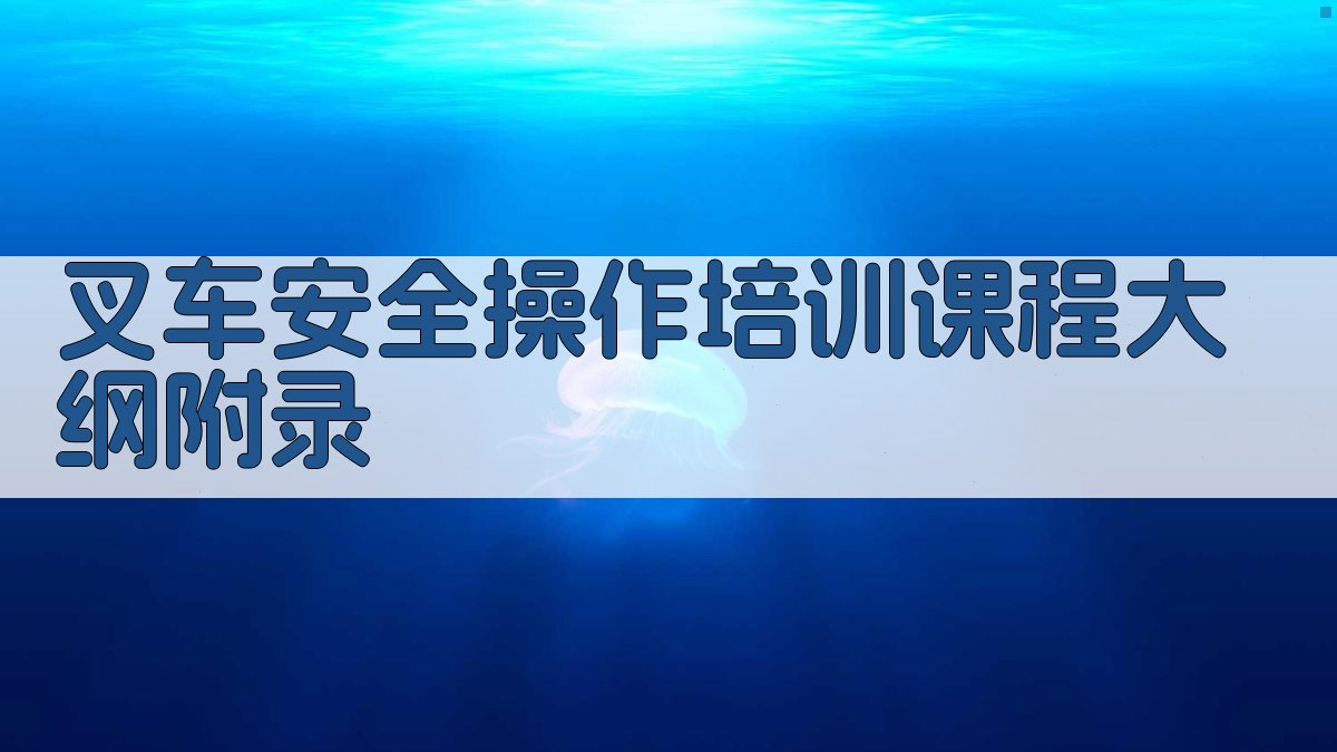 叉车安全操作培训课程大纲 · 附录 图5