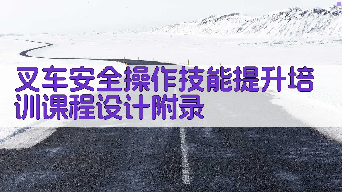 叉车安全操作技能提升培训课程设计 · 附录 图4