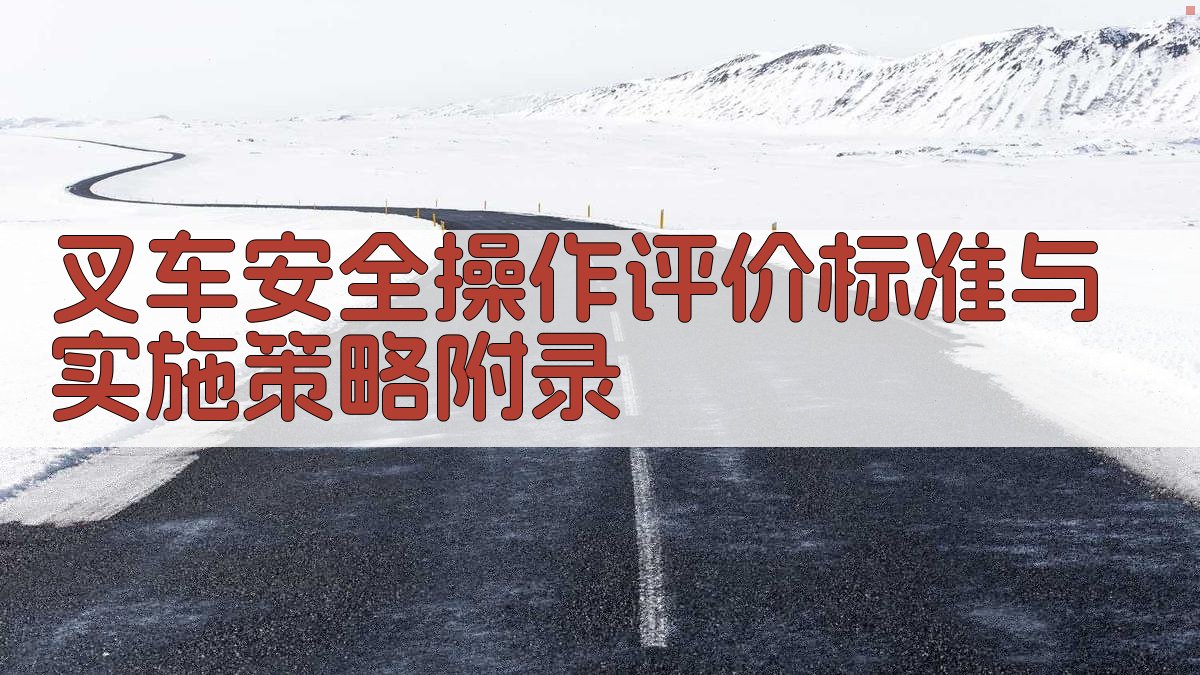 叉车安全操作评价标准与实施策略 · 附录 图4