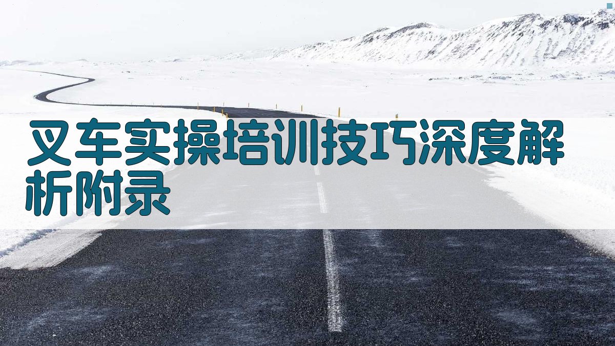 叉车实操培训技巧深度解析 · 附录 图2