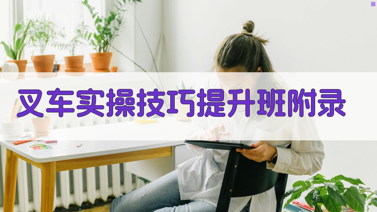 叉车实操技巧提升班 · 附录 图4