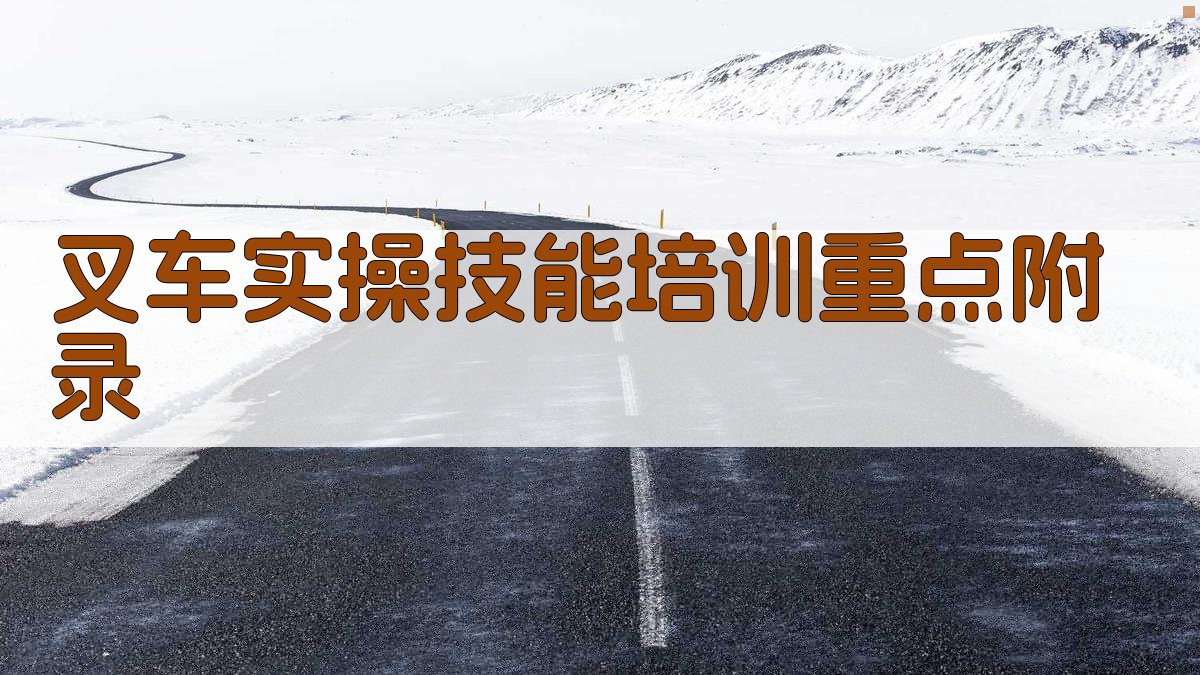 叉车实操技能培训重点 · 附录 图4