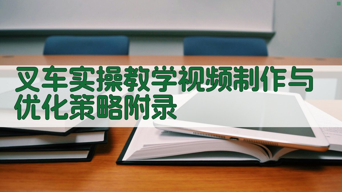 叉车实操教学视频制作与优化策略 · 附录 图4