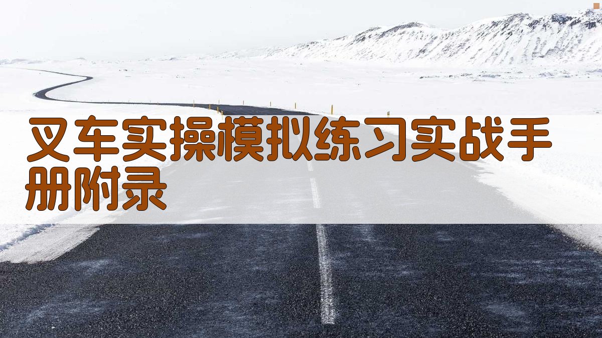 叉车实操模拟练习实战手册 · 附录 图4