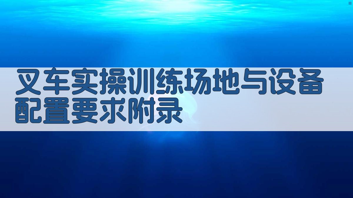 叉车实操训练场地与设备配置要求 · 附录 图2