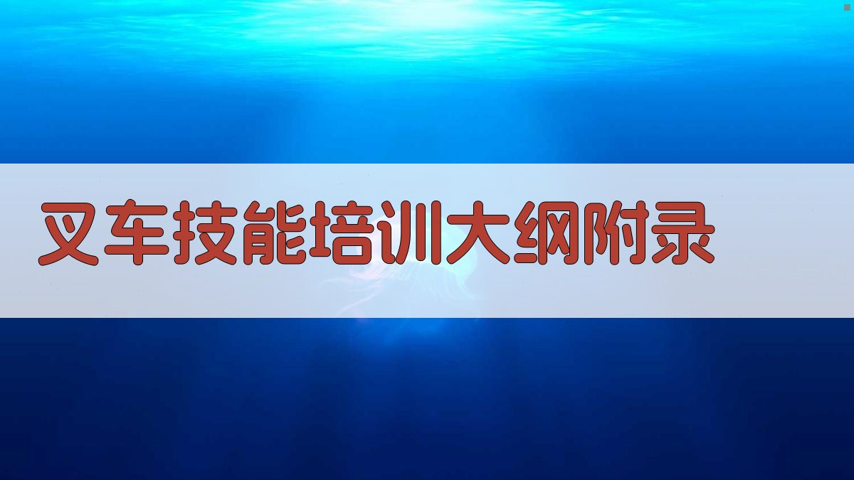 叉车技能培训大纲 · 附录 图5