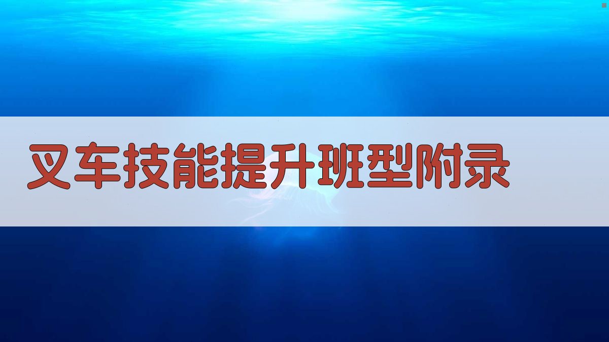 叉车技能提升班型 · 附录 图4