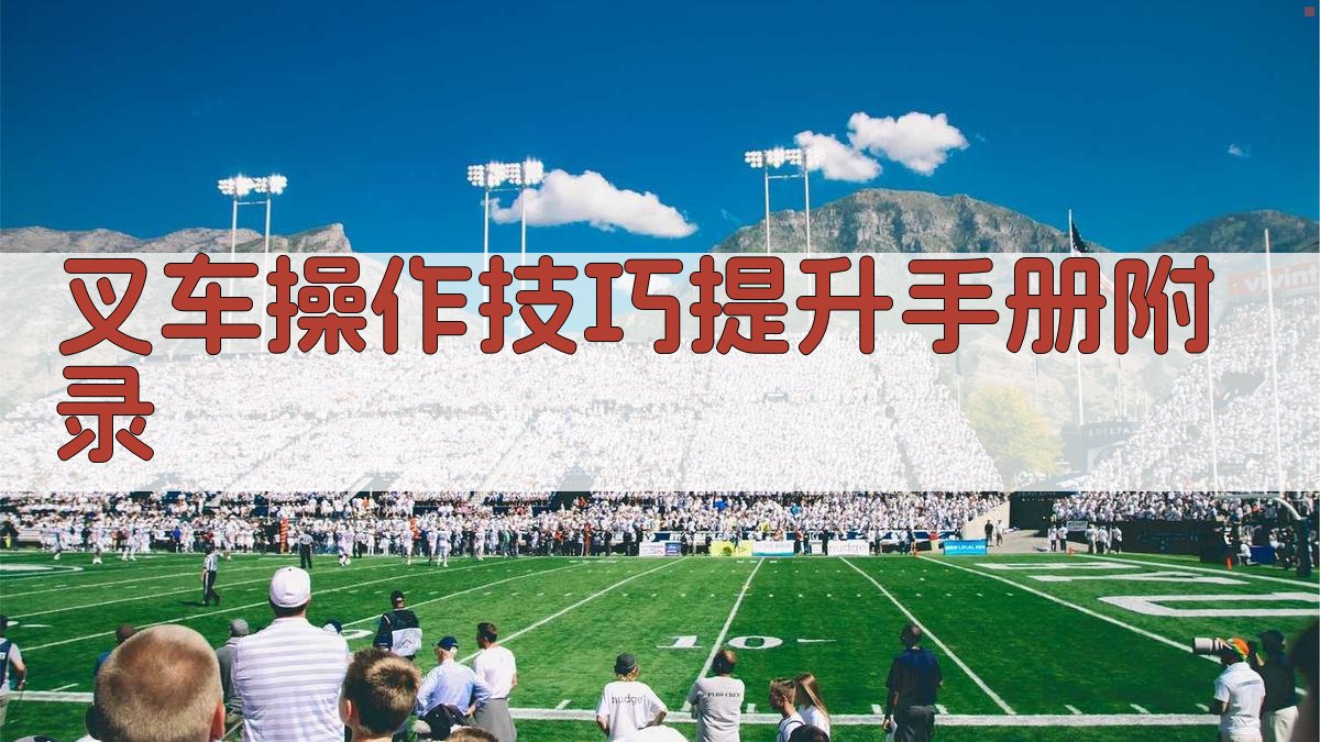 叉车操作技巧提升手册 · 附录 图4