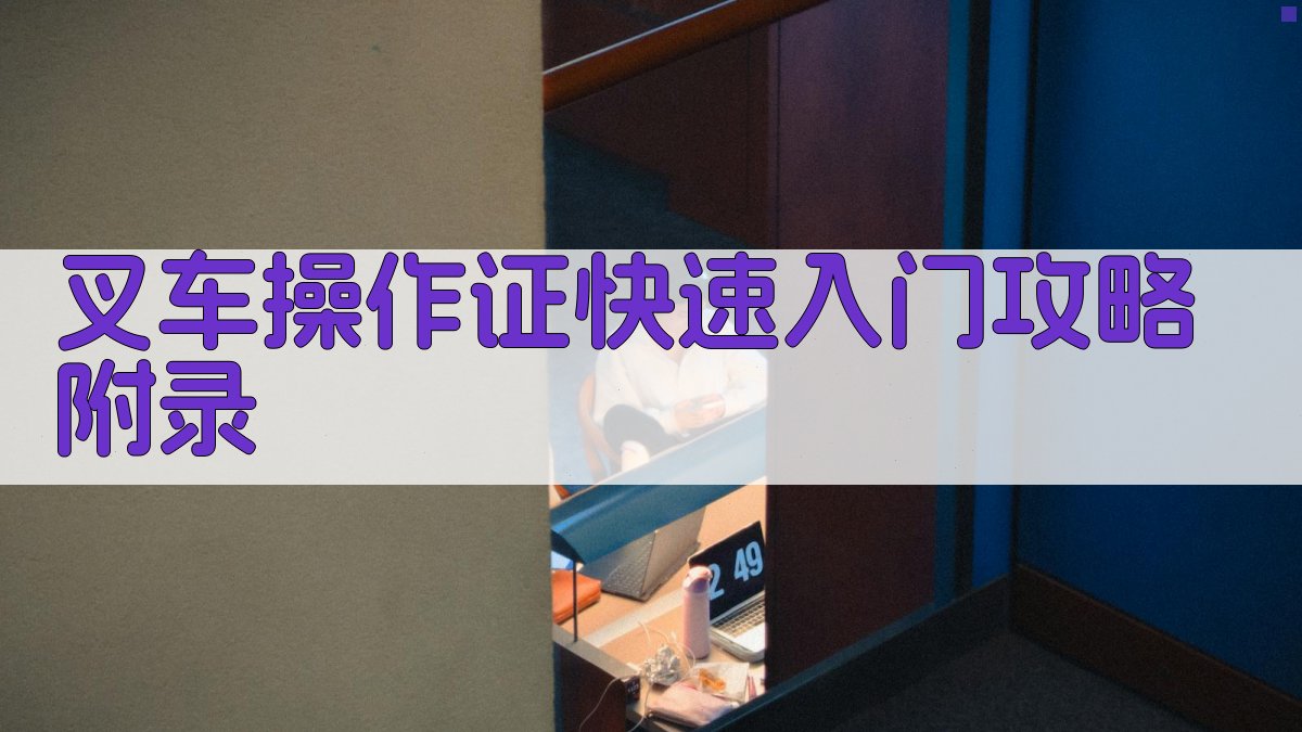 叉车操作证快速入门攻略 · 附录 图3