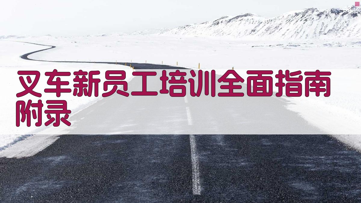 叉车新员工培训全面指南 · 附录 图4