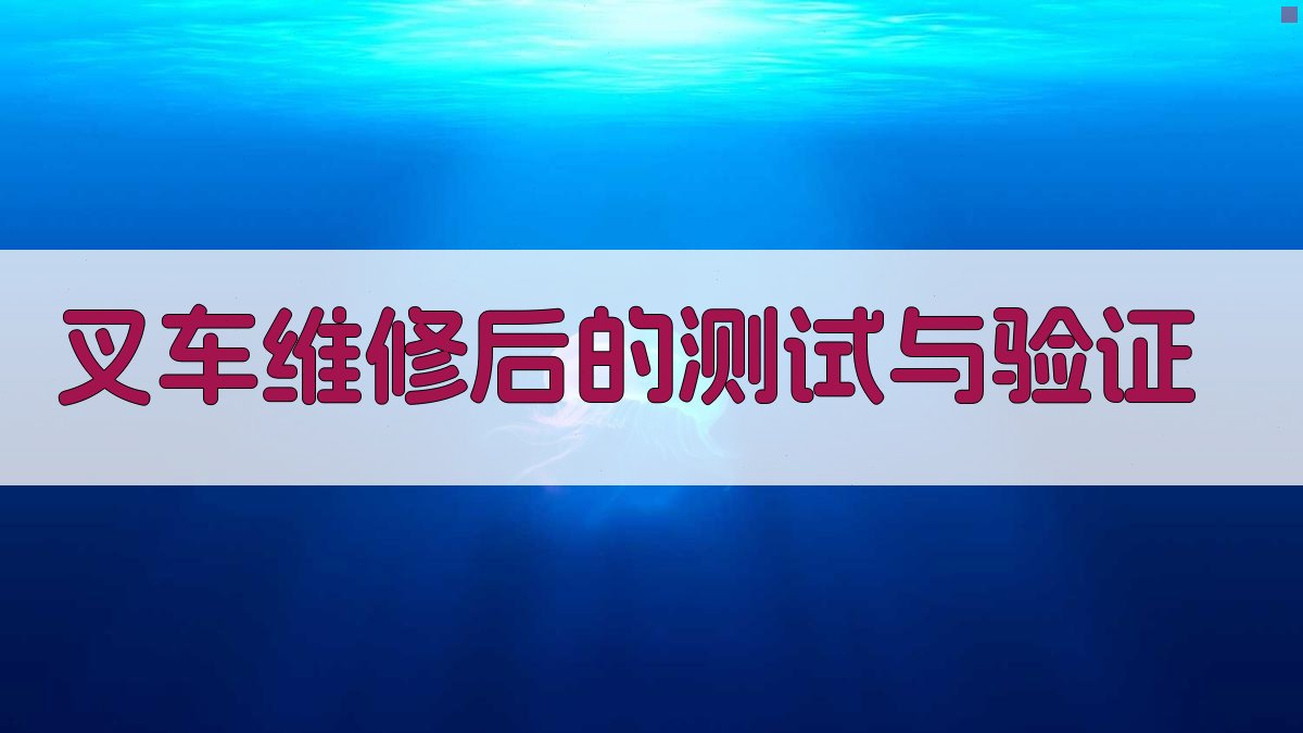 叉车维修后的测试与验证 图2