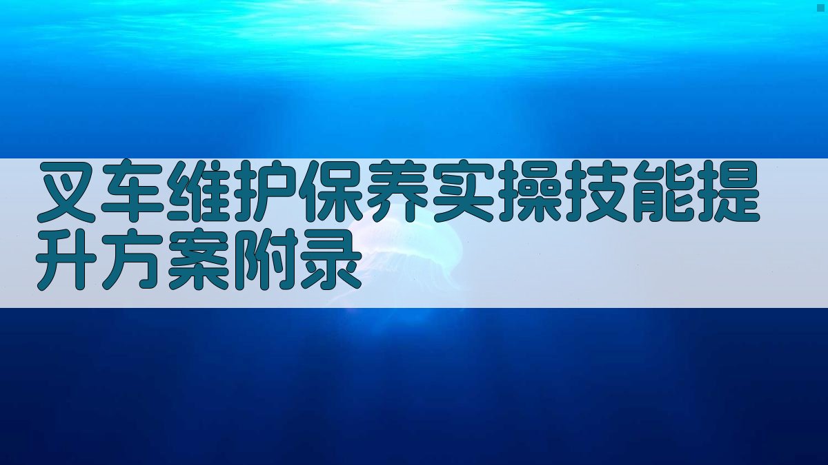 叉车维护保养实操技能提升方案 · 附录 图3