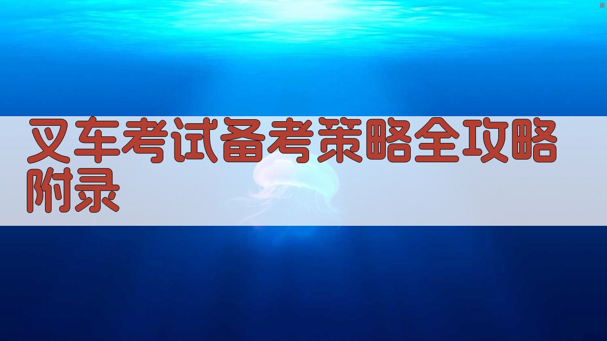 叉车考试备考策略全攻略 · 附录 图3