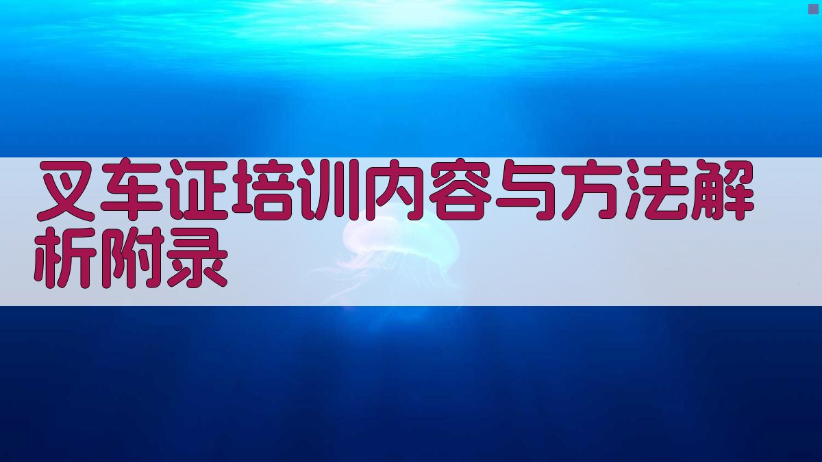叉车证培训内容与方法解析 · 附录 图5