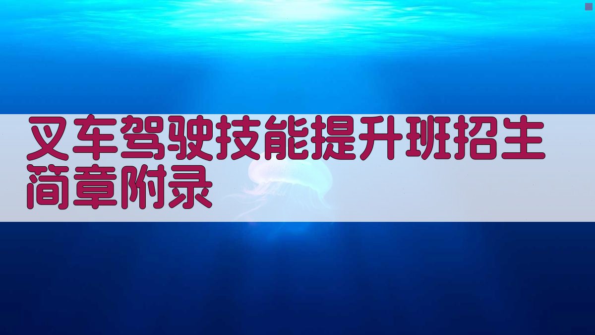 叉车驾驶技能提升班招生简章 · 附录 图2