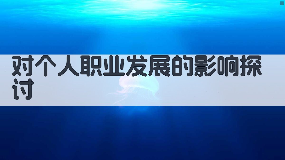 对个人职业发展的影响探讨 图3