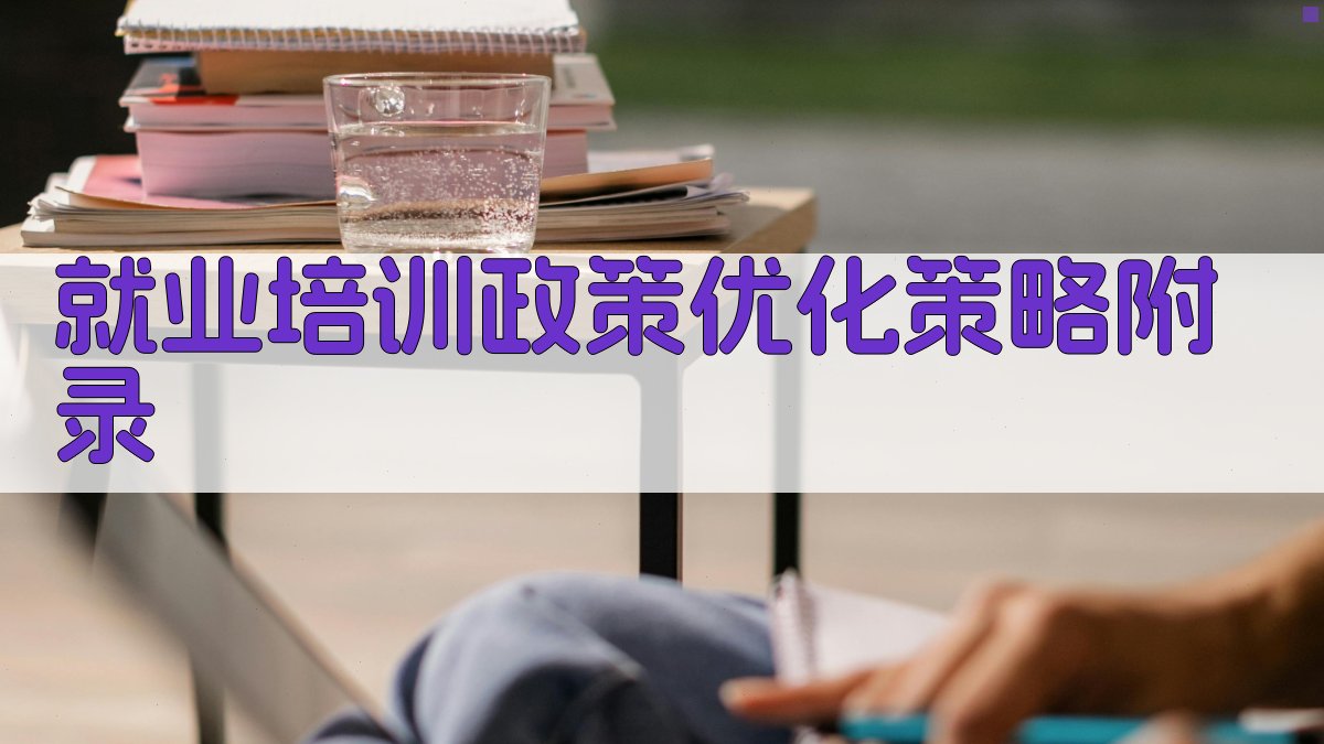 就业培训政策优化策略 · 附录 图2