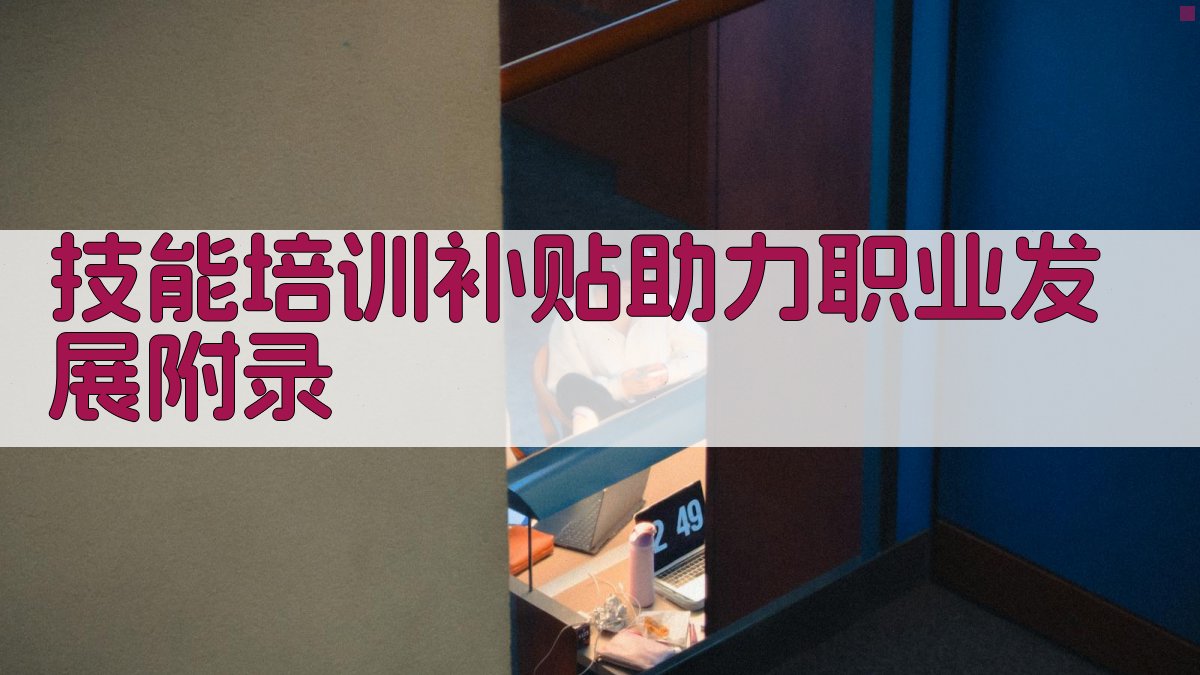 技能培训补贴助力职业发展 · 附录 图4