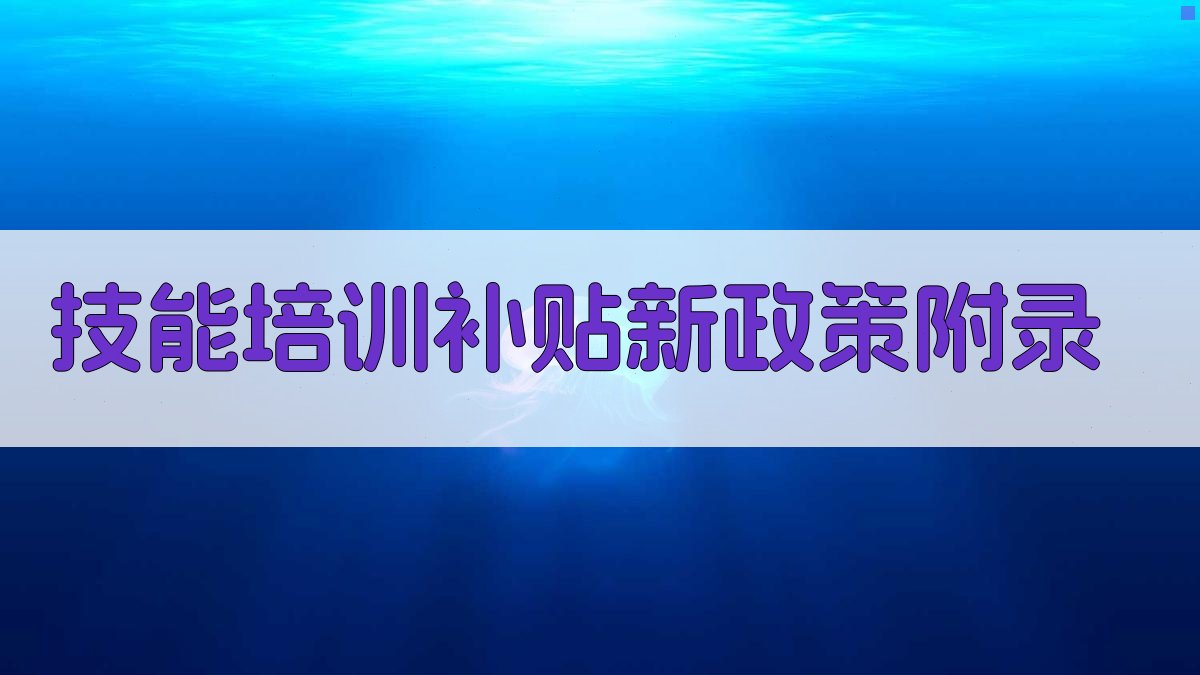 技能培训补贴新政策 · 附录 图5