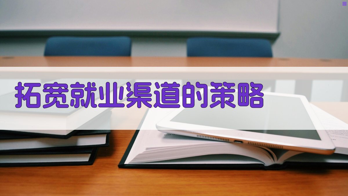 拓宽就业渠道的策略 图1