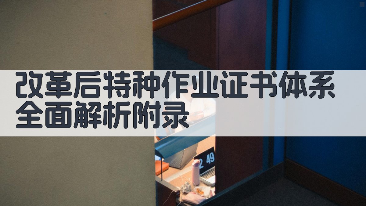 改革后特种作业证书体系全面解析 · 附录 图5