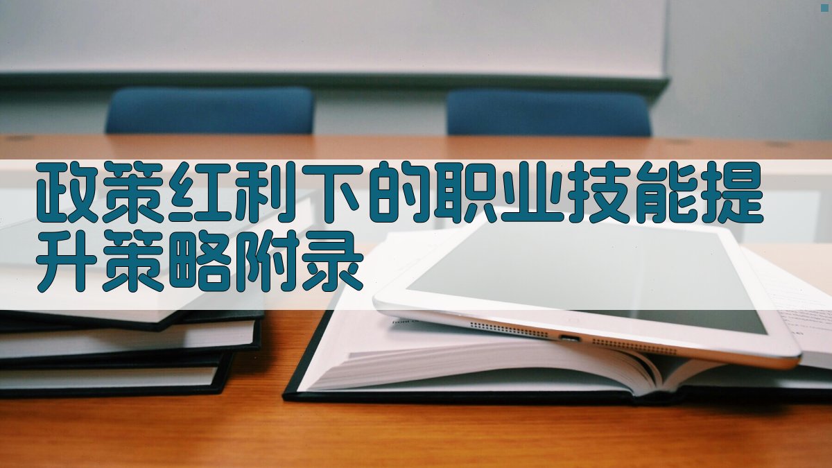 政策红利下的职业技能提升策略 · 附录 图2