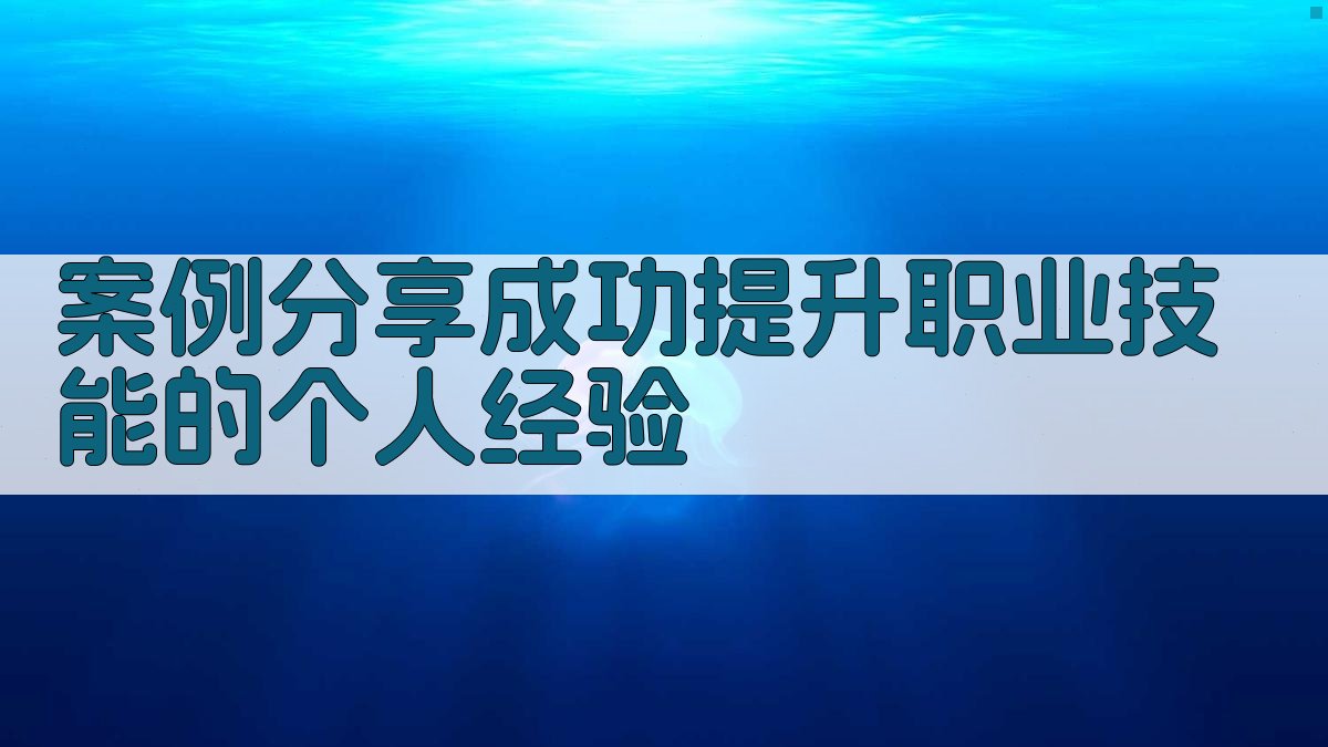 案例分享成功提升职业技能的个人经验 图2