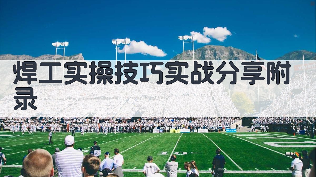 焊工实操技巧实战分享 · 附录 图3