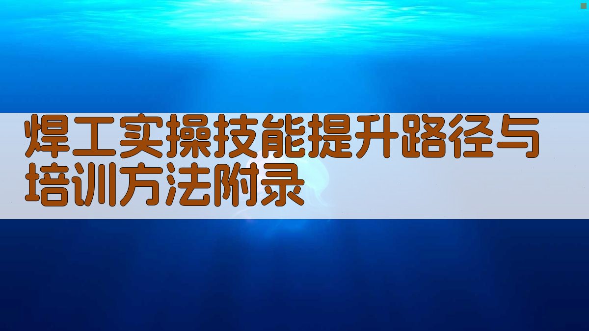 焊工实操技能提升路径与培训方法 · 附录 图3