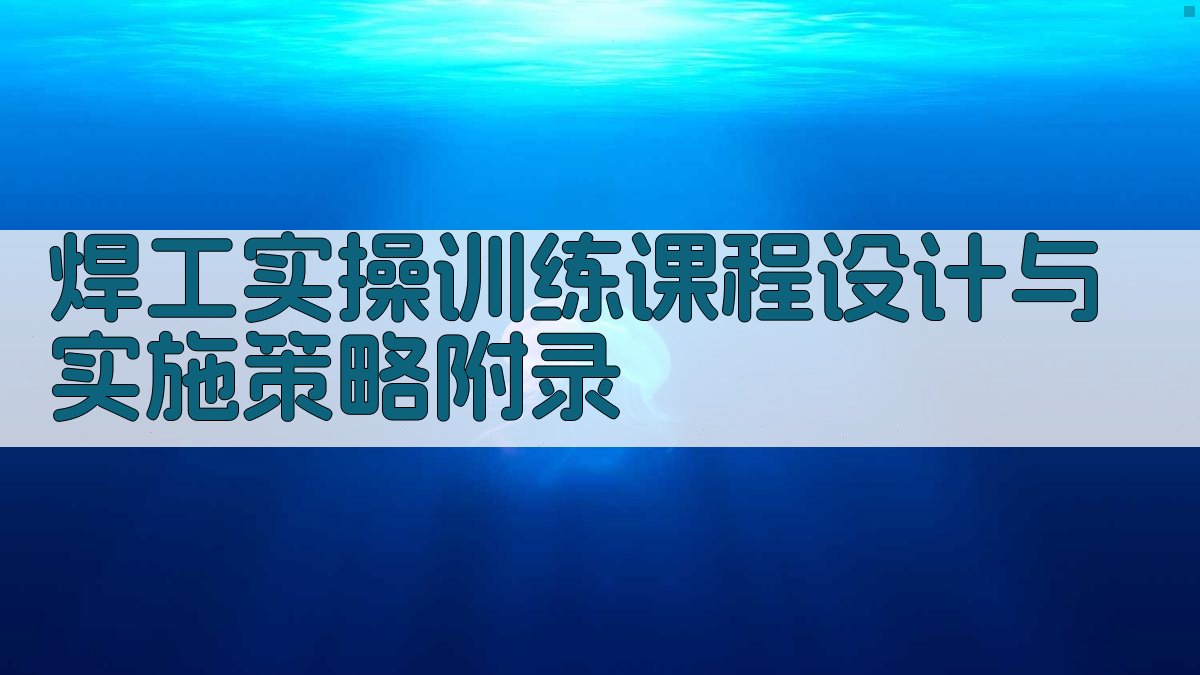 焊工实操训练课程设计与实施策略 · 附录 图2