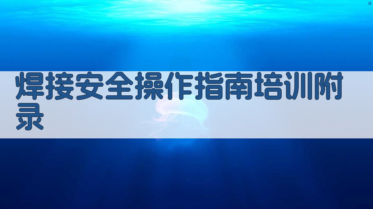 焊接安全操作指南培训 · 附录 图4