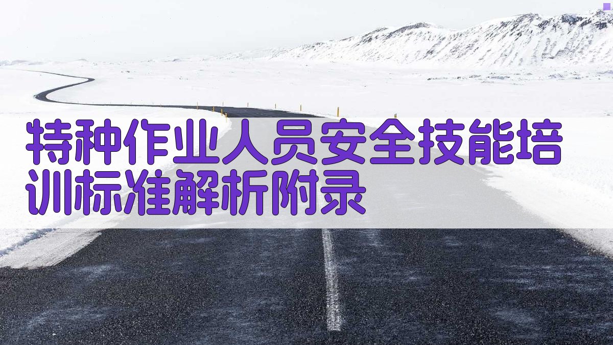 特种作业人员安全技能培训标准解析 · 附录 图4