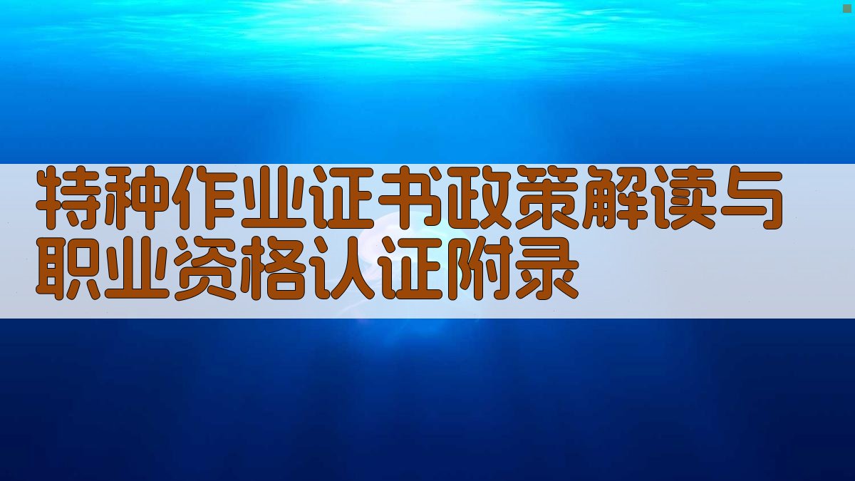 特种作业证书政策解读与职业资格认证 · 附录 图5