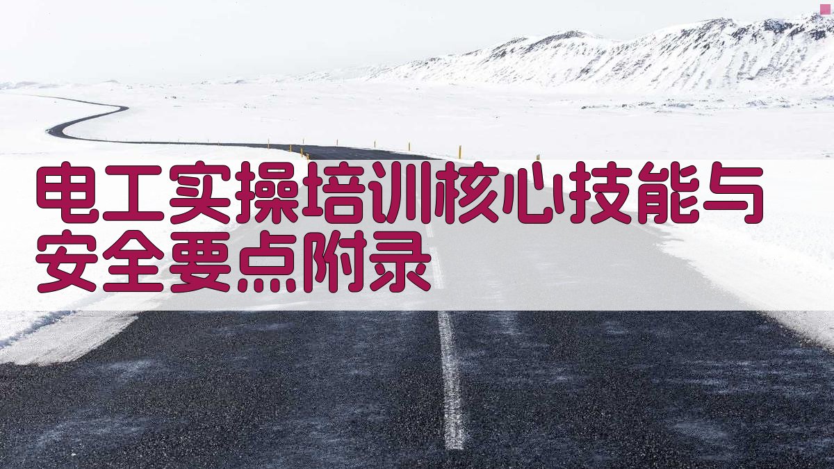 电工实操培训核心技能与安全要点 · 附录 图5