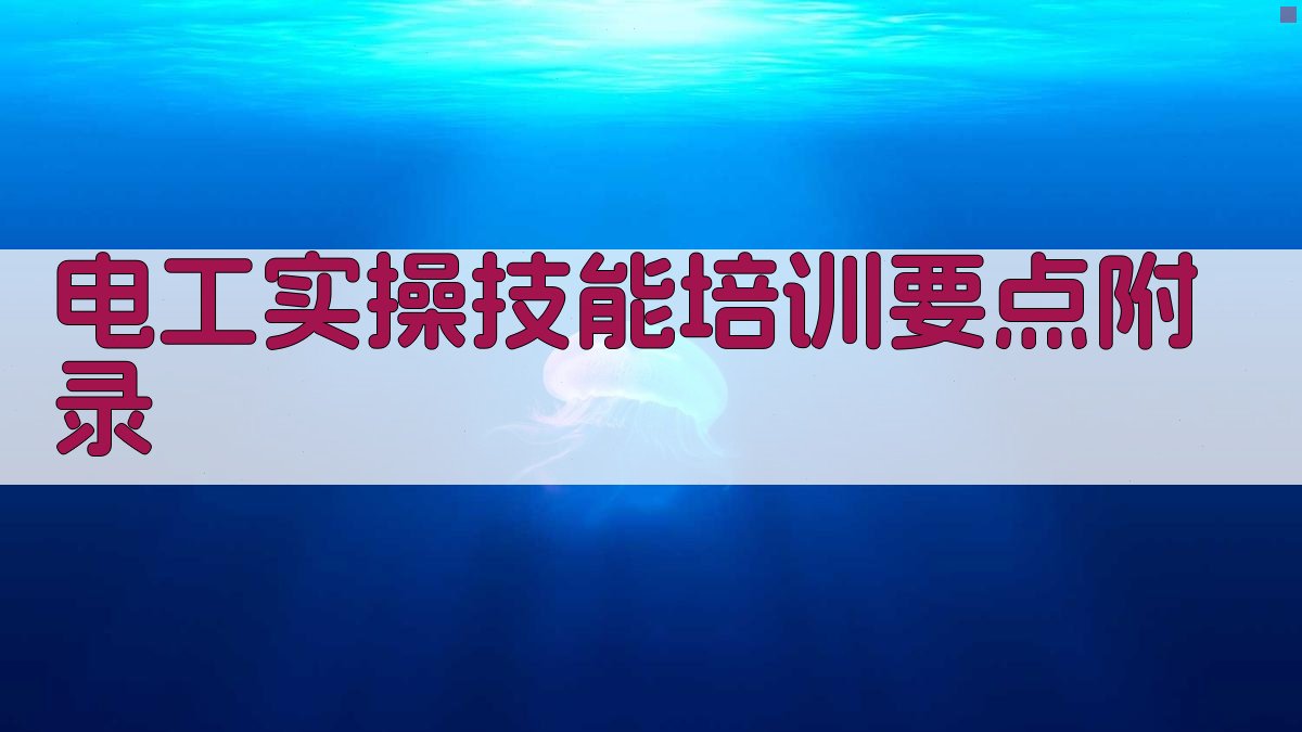 电工实操技能培训要点 · 附录 图4