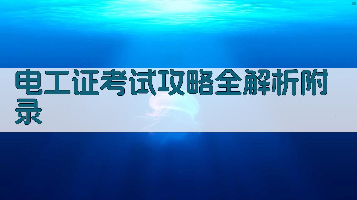 电工证考试攻略全解析 · 附录 图4