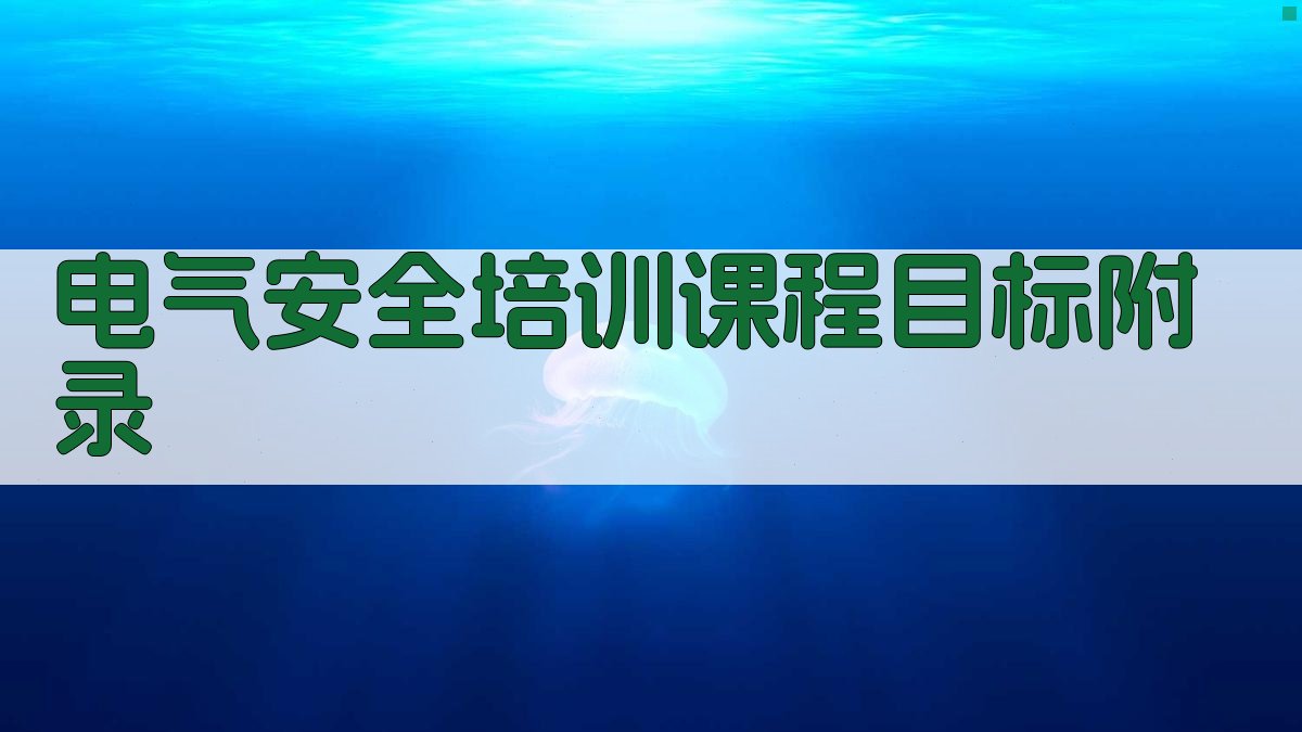 电气安全培训课程目标 · 附录 图3