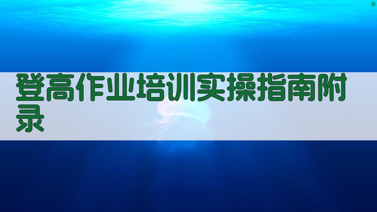 登高作业培训实操指南 · 附录 图5