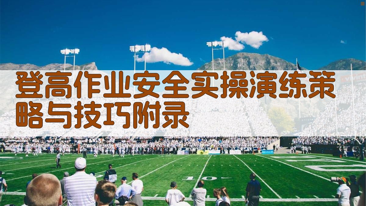 登高作业安全实操演练策略与技巧