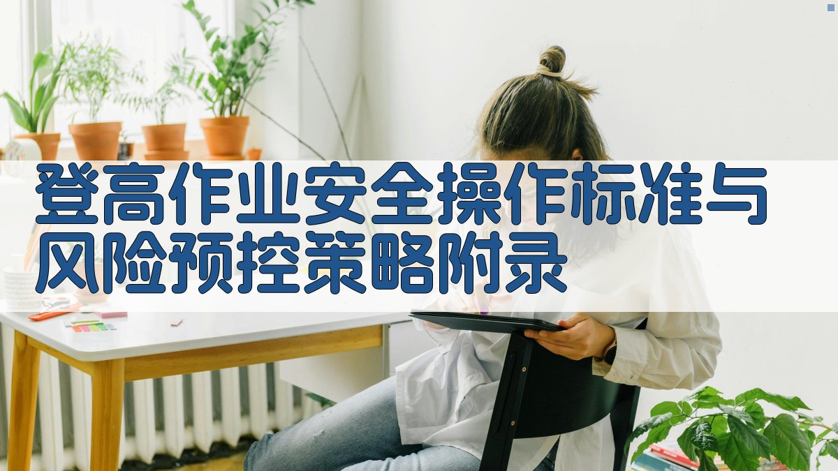 登高作业安全操作标准与风险预控策略 · 附录 图5