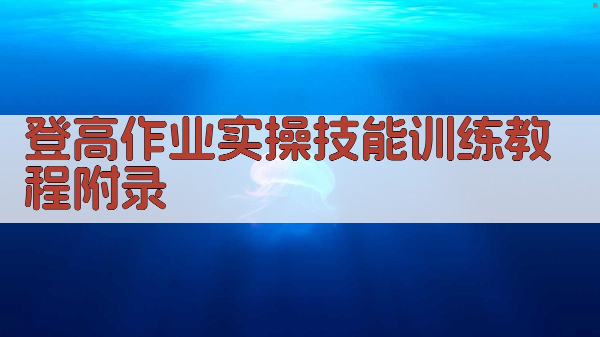 登高作业实操技能训练教程 · 附录 图4
