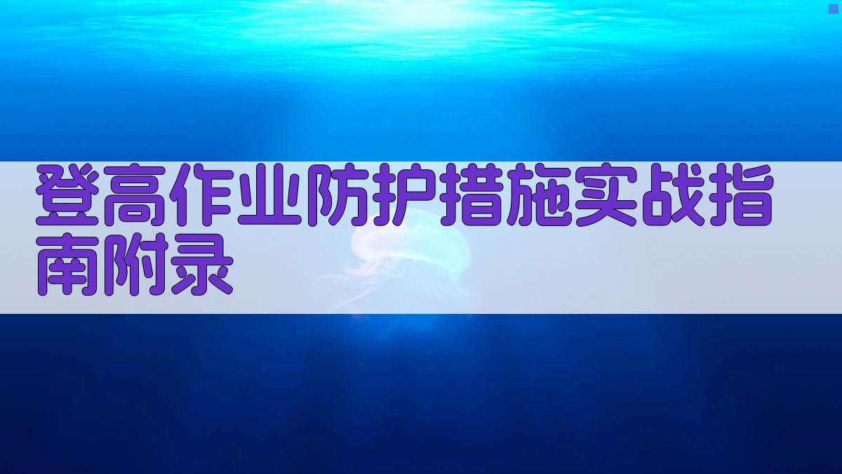 登高作业防护措施实战指南 · 附录 图5