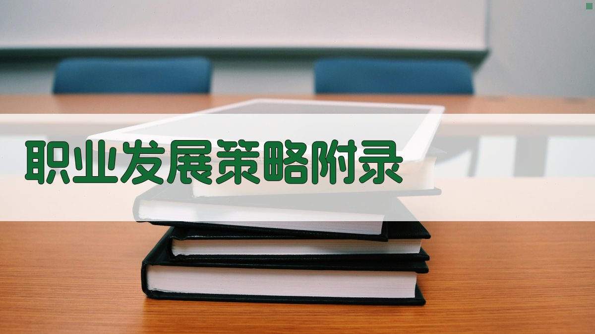 职业发展策略 · 附录 图3