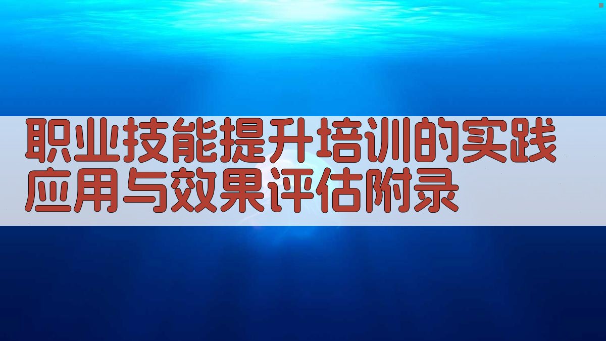 职业技能提升培训的实践应用与效果评估 · 附录 图4