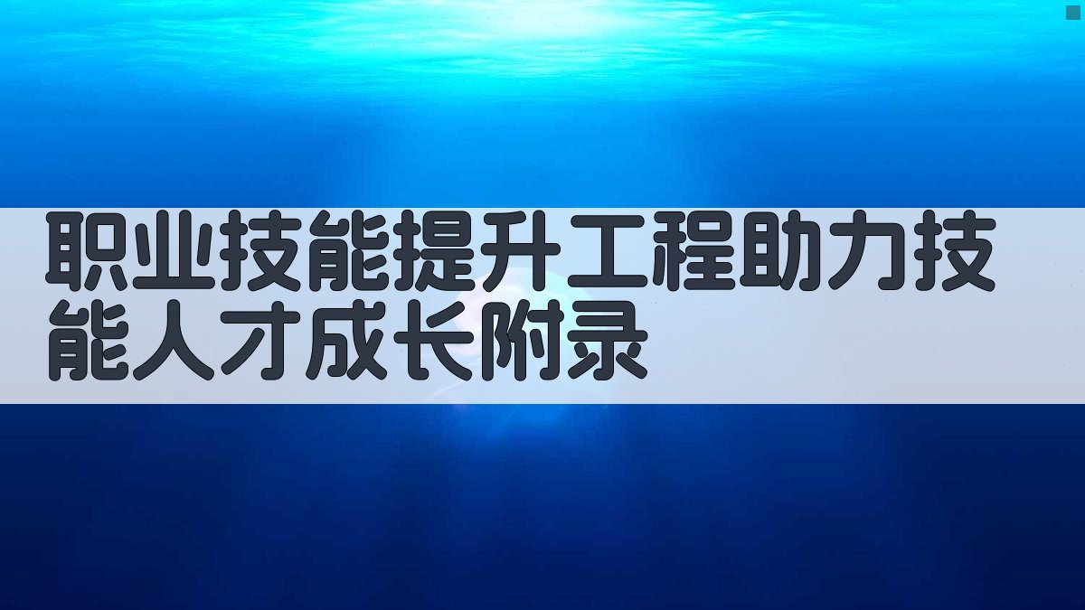 职业技能提升工程助力技能人才成长 · 附录 图4