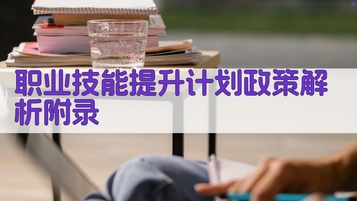 职业技能提升计划政策解析 · 附录 图2