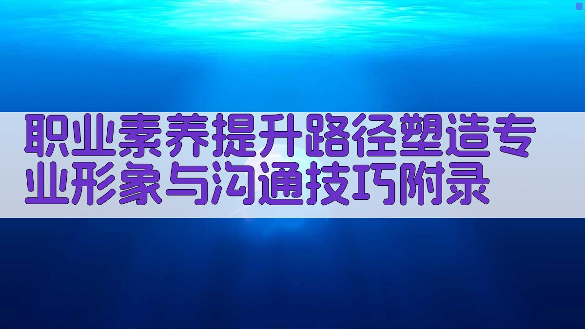 职业素养提升路径塑造专业形象与沟通技巧 · 附录 图3