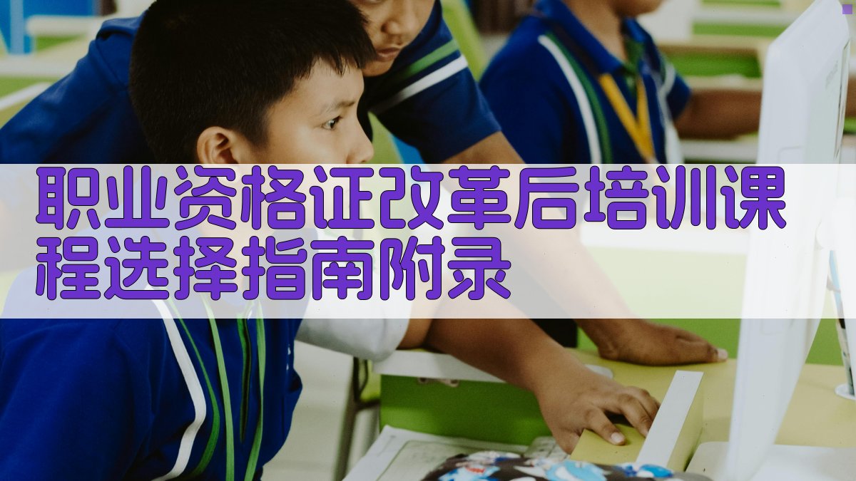 职业资格证改革后培训课程选择指南 · 附录 图3
